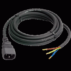 Kabel černý 2 m. se zásuvkou IEC , na propojení Digi předřadníků se stínidlem